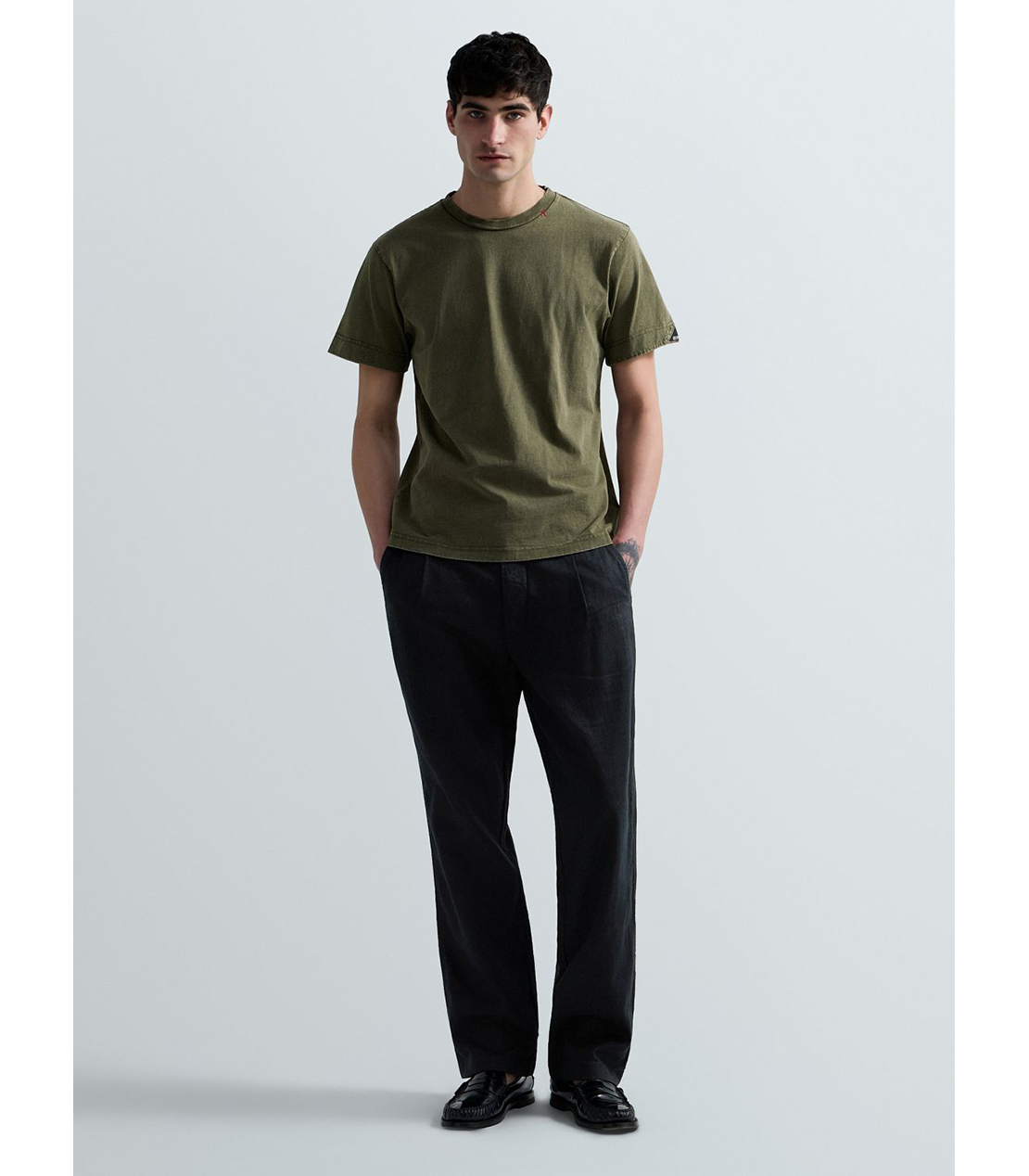 リラックスレギュラーリネンコットンパンツ 詳細画像 ブラック 3